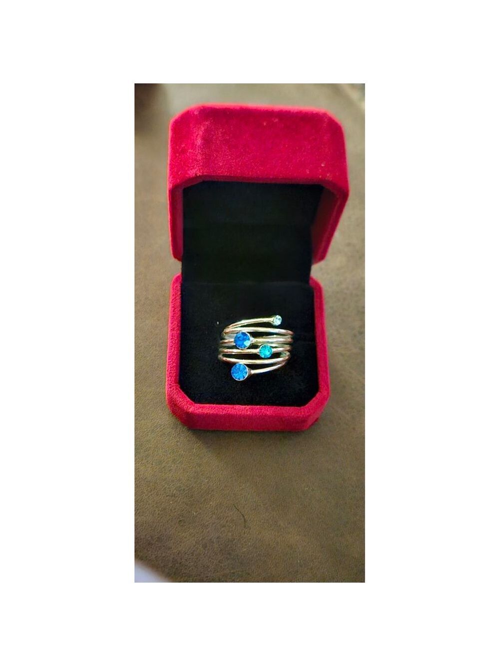 Women's Silvertone Birthstone Ring Size 7